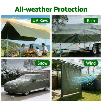 Instahut 2 x 3m Heavy Duty Canvas Tarp 600GSM