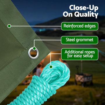 Instahut 2 x 3m Heavy Duty Canvas Tarp 600GSM