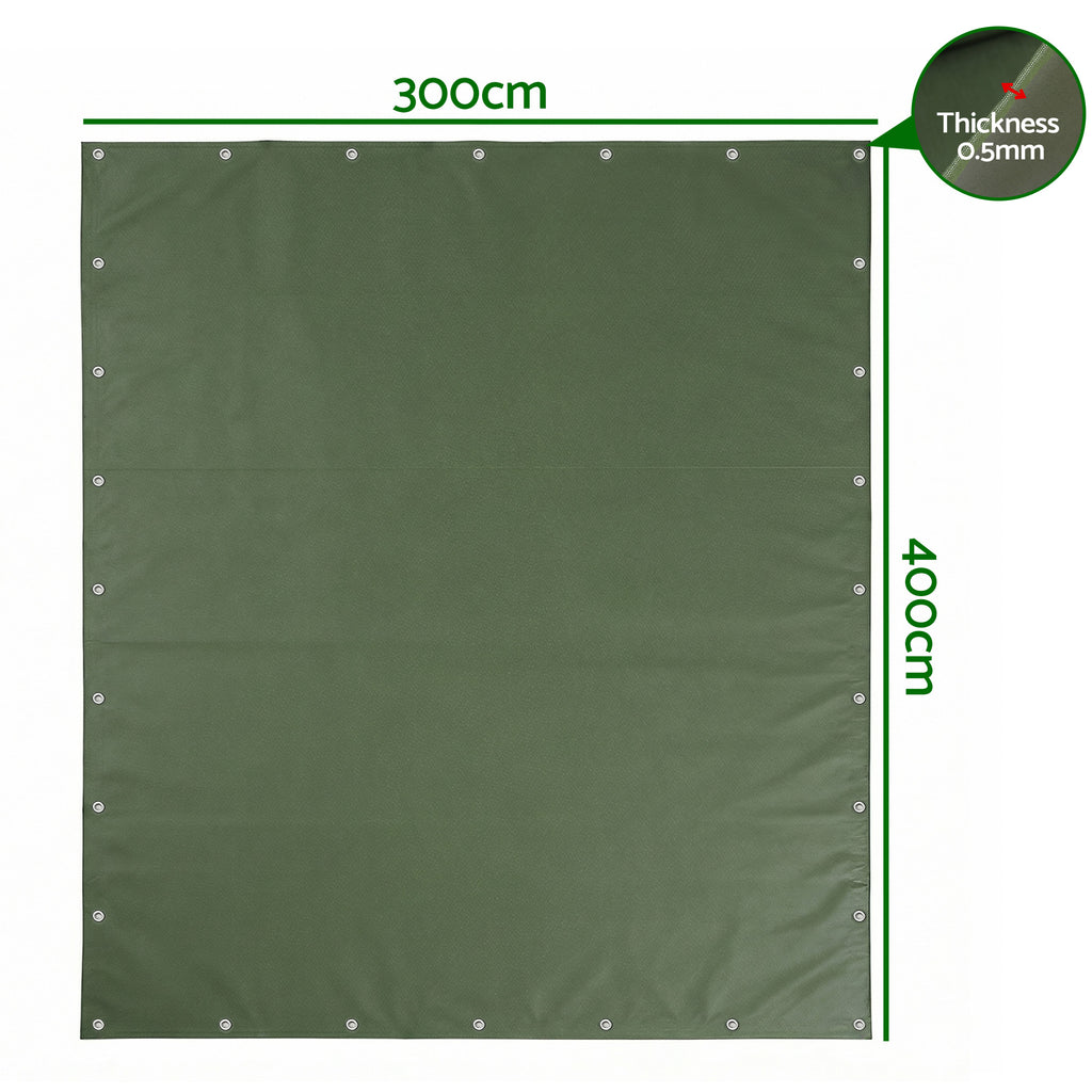 Instahut 3 x 4m Heavy Duty Canvas Tarp 600GSM