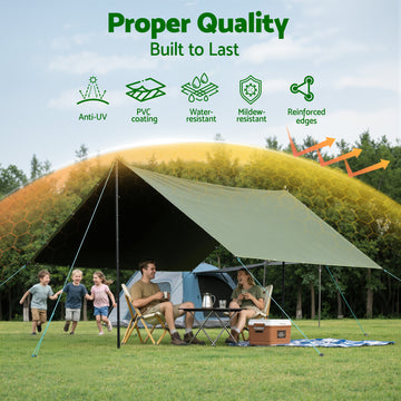 Instahut 3 x 4m Heavy Duty Canvas Tarp 600GSM