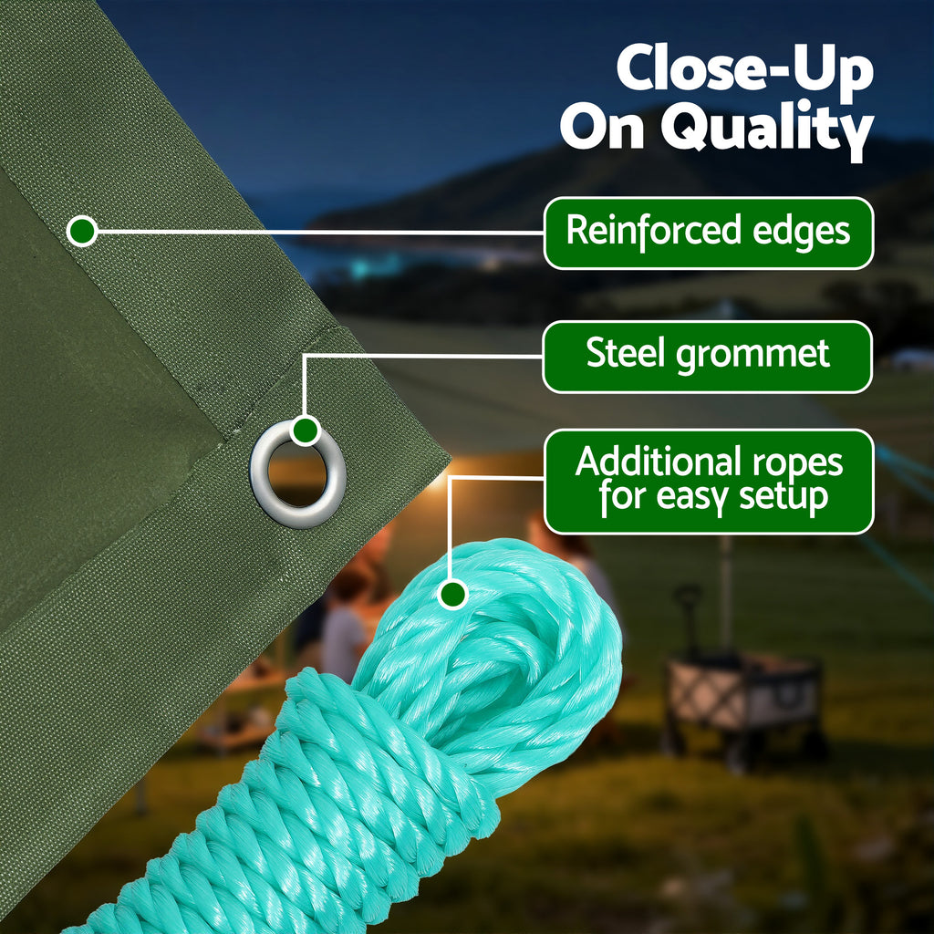 Instahut 3 x 4m Heavy Duty Canvas Tarp 600GSM