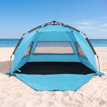 Weisshorn 3-4 Person Pop Up Beach Tent UPF 50 - Blue