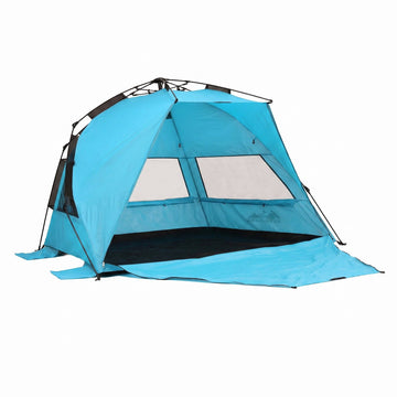 Weisshorn 3-4 Person Pop Up Beach Tent UPF 50 - Blue