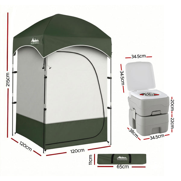 Weisshorn 20L Portable Camping Toilet with Shower and Change Tent