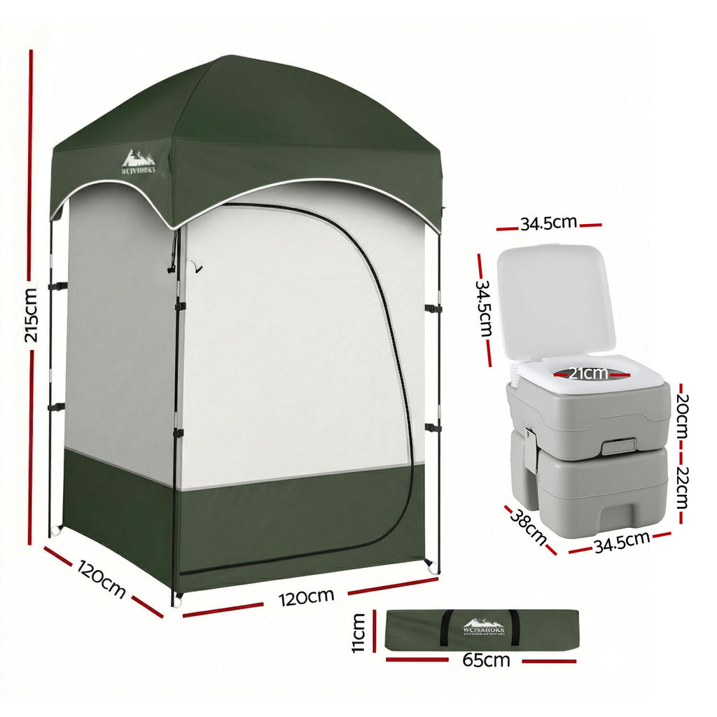Weisshorn 20L Portable Camping Toilet with Shower and Change Tent