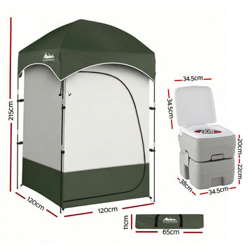 Weisshorn 20L Portable Camping Toilet with Shower and Change Tent