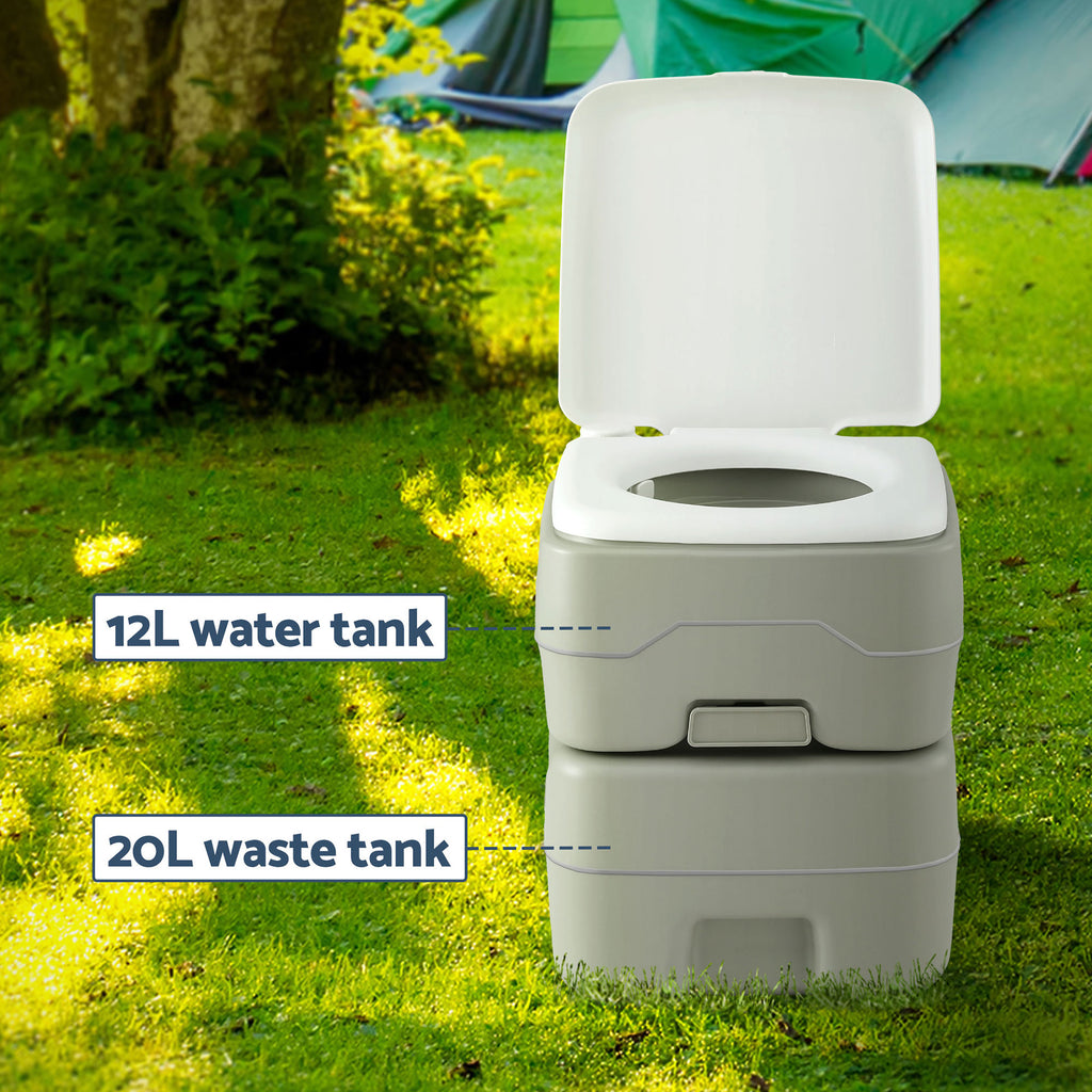 Weisshorn 20L Portable Camping Toilet with Shower and Change Tent