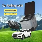 Portable Car Toilet with Integrated Waste Bin - Durable PP Material, Ideal for RVs, Outdoor Camping & Emergency Situations - Sleek Design with Ventilation Slits RV Toilets