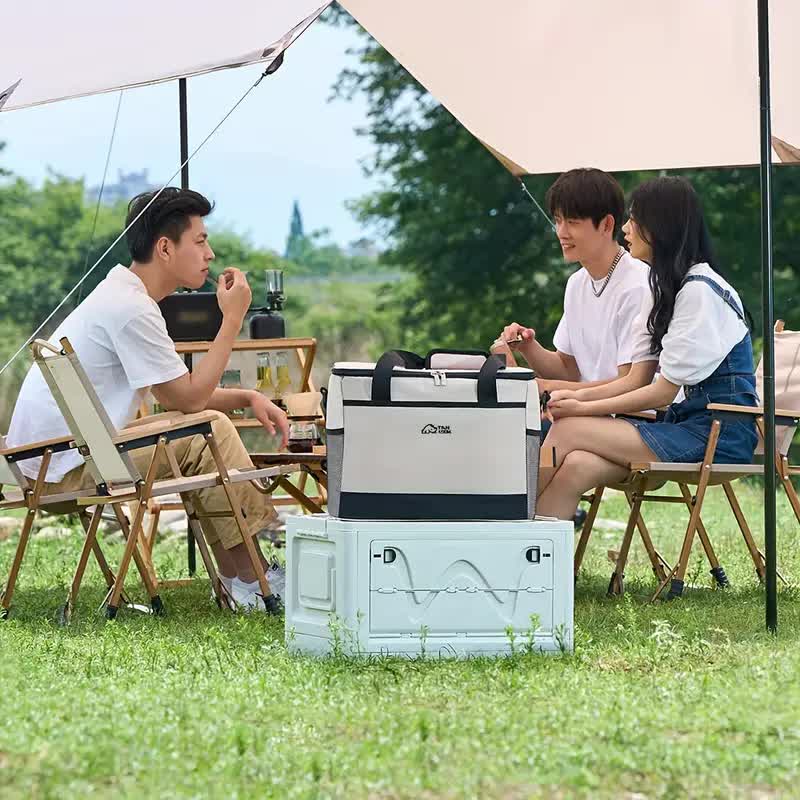 Blue Portable Insulated Cooler Bag for Camping & Picnics - Durable Outdoor Storage Tote