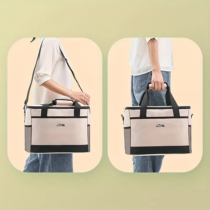 Blue Portable Insulated Cooler Bag for Camping & Picnics - Durable Outdoor Storage Tote