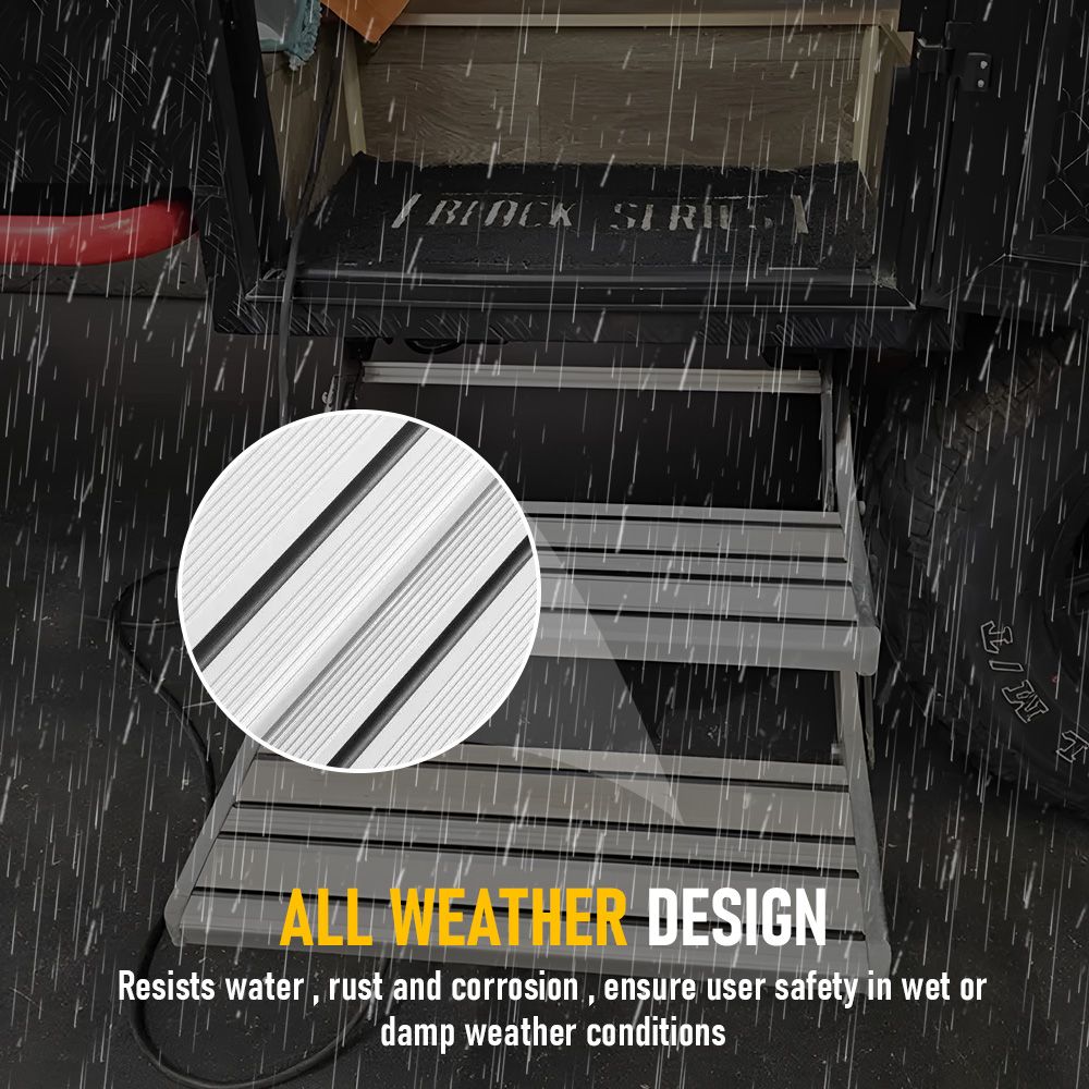 Heavy Duty Double Aluminium Caravan Step - Silver