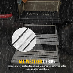 Heavy Duty Double Aluminium Caravan Step - Silver