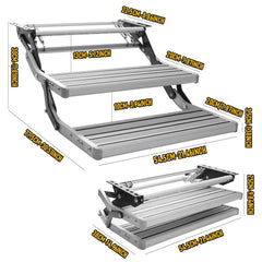 Heavy Duty Double Aluminium Caravan Step - Silver