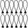 12 pcs Black Tarpaulin Bungees Balls Tarp Bungee Cord For Banner, Tarpaulins, Pavilions, Tents, Tent Bungee Hooks,