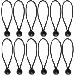 12 pcs Black Tarpaulin Bungees Balls Tarp Bungee Cord For Banner, Tarpaulins, Pavilions, Tents, Tent Bungee Hooks,