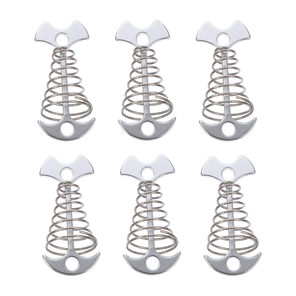 SWETRACE 6Pcs Stainless Steel Fishbone Tent Pegs for Outdoor Camping with Tent Rope Buckle 3.1x1.6x1.2in