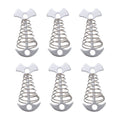 SWETRACE 6Pcs Stainless Steel Fishbone Tent Pegs for Outdoor Camping with Tent Rope Buckle 3.1x1.6x1.2in
