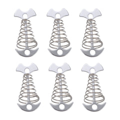 SWETRACE 6Pcs Stainless Steel Fishbone Tent Pegs for Outdoor Camping with Tent Rope Buckle 3.1x1.6x1.2in