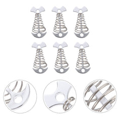 SWETRACE 6Pcs Stainless Steel Fishbone Tent Pegs for Outdoor Camping with Tent Rope Buckle 3.1x1.6x1.2in