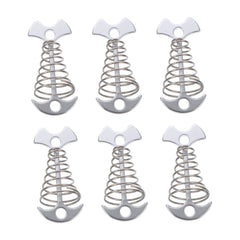 SWETRACE 6Pcs Stainless Steel Fishbone Tent Pegs for Outdoor Camping with Tent Rope Buckle 3.1x1.6x1.2in