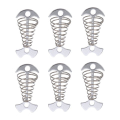SWETRACE 6Pcs Stainless Steel Fishbone Tent Pegs for Outdoor Camping with Tent Rope Buckle 3.1x1.6x1.2in