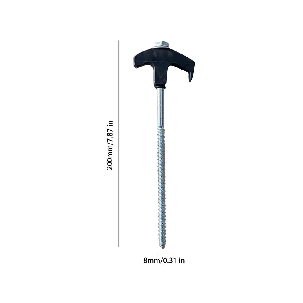 Chmadoxn Tent Stakes Heavy Duty, 8 Inch Screw in Tent Stakes, Ground Anchors Screw in, Tent Pegs Camping Stakes, Metal Threaded Tent Spikes 8 pc Black