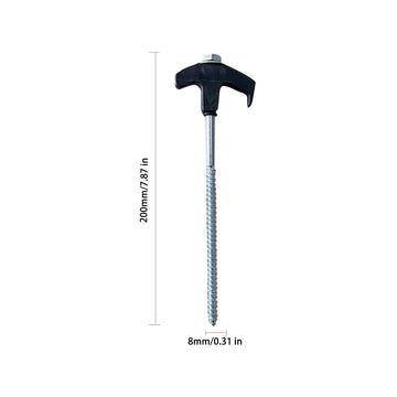 Chmadoxn Tent Stakes Heavy Duty, 8 Inch Screw in Tent Stakes, Ground Anchors Screw in, Tent Pegs Camping Stakes, Metal T