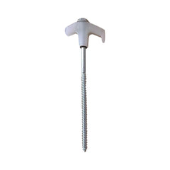 Chmadoxn Tent Stakes Heavy Duty, 8 Inch Screw in Tent Stakes, Ground Anchors Screw in, Tent Pegs Camping Stakes, Metal Threaded Tent Spikes 12 pc White