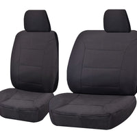 Seat Covers for TOYOTA LANDCRUISER 60.70.80 SERIES HZJ-HDJ-FZJ 1981 - 2010 TROOP CARRIER 4X4 SINGLE CAB CHASSIS FRONT BUCKET + _ BENCH CHARCOAL ALL TERRAIN
