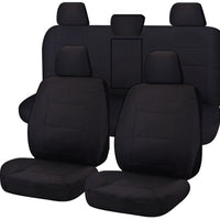 Seat Covers for TOYOTA HILUX 08/2015 - ON DUAL CAB UTILITY FR 40/60 SPLIT BASE WITH A/REST BLACK CHALLENGER