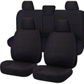 Seat Covers for TOYOTA HILUX 08/2015 - ON DUAL CAB UTILITY FR 40/60 SPLIT BASE WITH A/REST BLACK CHALLENGER