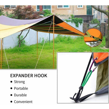 16 Pieces Rubber Straps with Hooks, Tent Rubber Hook, Camping Tent Hook Rubber Strap, for Camping, Tarpaulins, Awnings, 