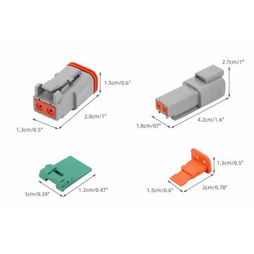 Deutsch DT Series 2-pin connector kit, 117 pieces, waterproof IP67