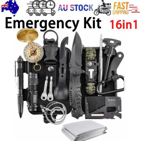 16-in-1 SOS Emergency Survival Kit Box for Camping & Outdoors