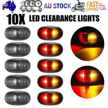 Offroad Living 10-Pack LED Clearance Side Marker Lights Amber/Red 12-24V