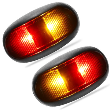 Offroad Living 10-Pack LED Clearance Side Marker Lights Amber/Red 12-24V