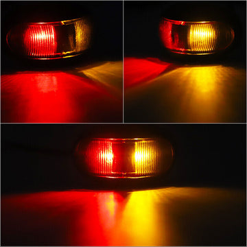 Offroad Living 10-Pack LED Clearance Side Marker Lights Amber/Red 12-24V