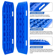 X-BULL KIT2 Recovery tracks kit Board Traction Sand trucks strap mounting 4x4 Sand Snow Car blue 6pcs