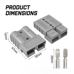 X-BULL 10 x 50A Anderson Style Plug Copper Connectors Terminals Pack Caravan Trailer Solar