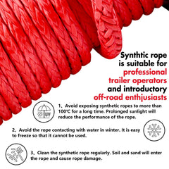 X-BULL 4WD Electric Winch 14500LBS 12V synthetic rope with 2 Pairs Recovery Tracks Gen2.0 Red