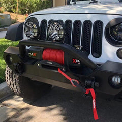 X-BULL 4WD Electric Winch 14500LBS 12V synthetic rope with 2 Pairs Recovery Tracks Gen2.0 Red