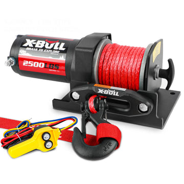 X-BULL 2500lb 12V Electric Winch with 15.2m Synthetic Rope