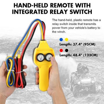 X-BULL 2500lb 12V Electric Winch with 15.2m Synthetic Rope
