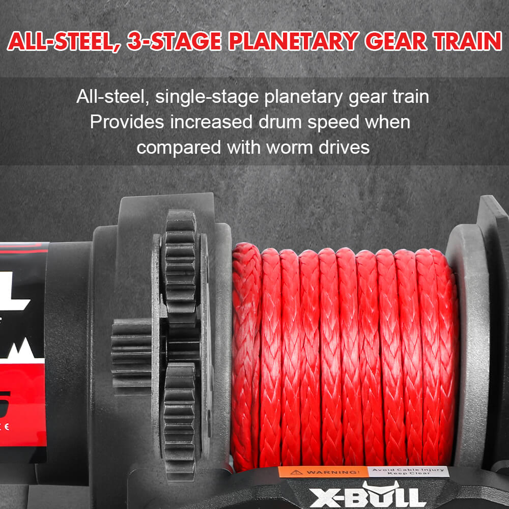 X-BULL 2500lb 12V Electric Winch with 15.2m Synthetic Rope