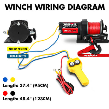 X-BULL 2500lb 12V Electric Winch with 15.2m Synthetic Rope