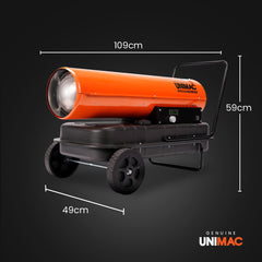 UNIMAC 50KW Portable Industrial Diesel Direct Forced Air Space Heater