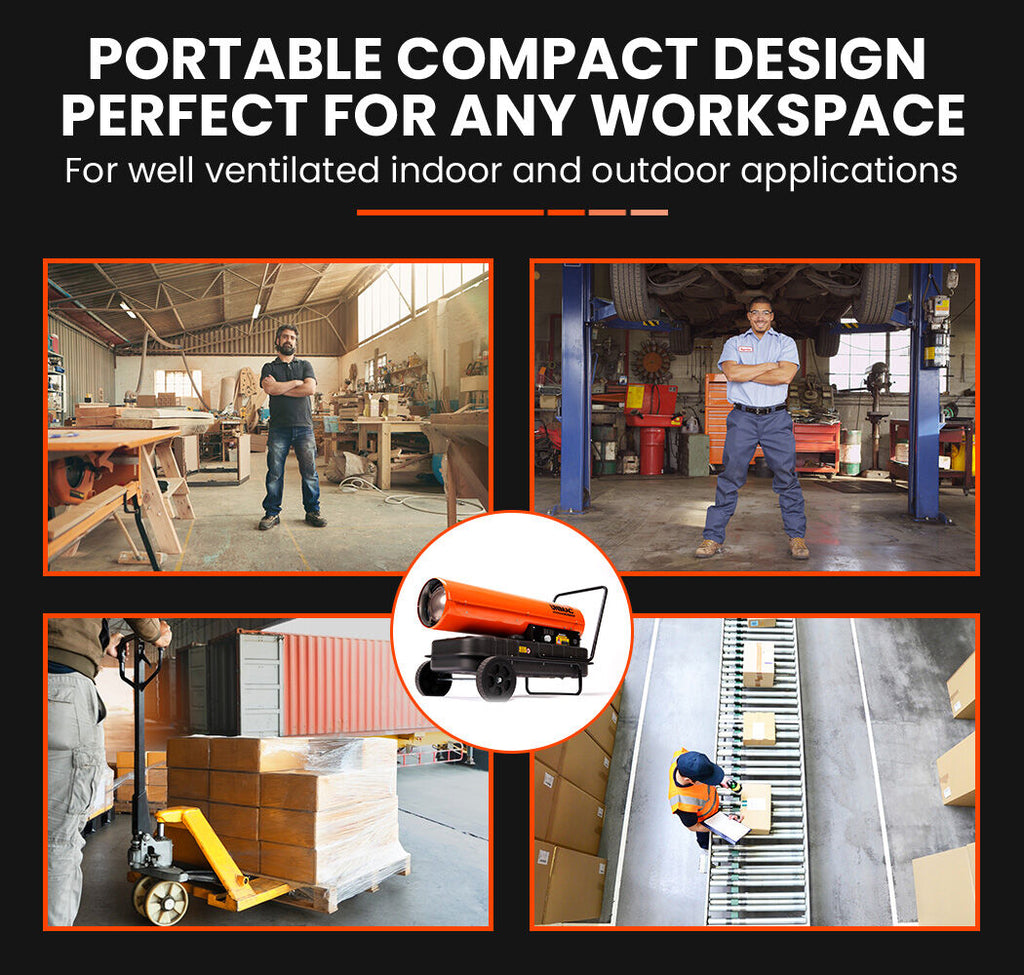 UNIMAC 50KW Portable Industrial Diesel Direct Forced Air Space Heater