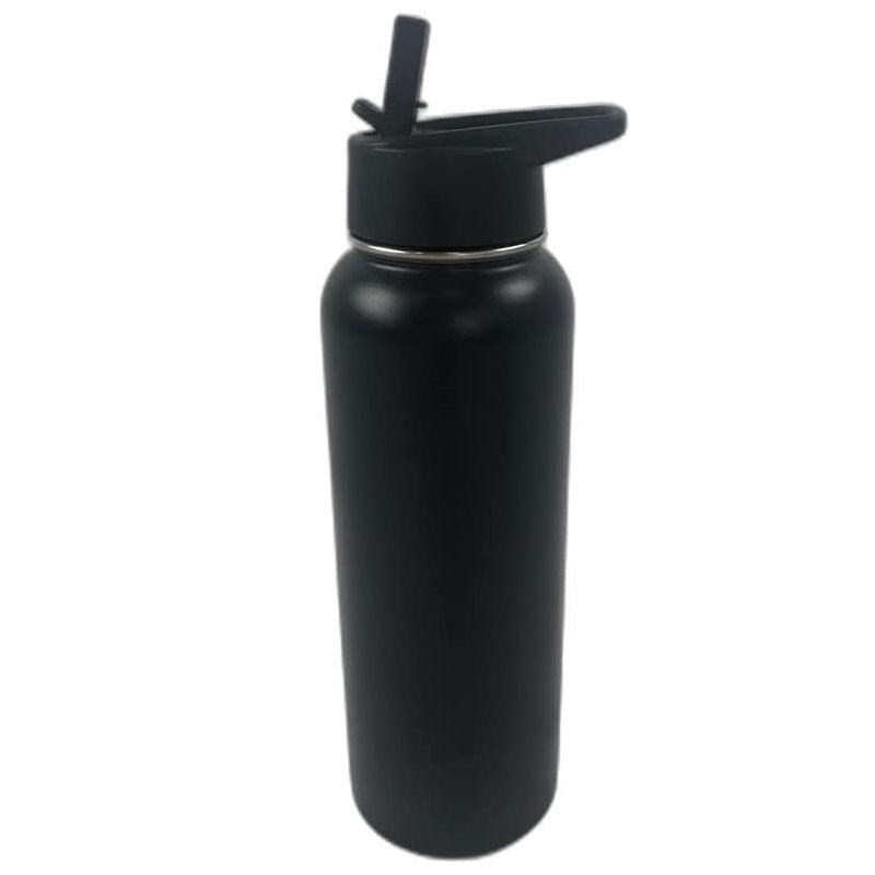 VERPEAK 40oz Vacuum Insulated Water Bottle 3 Lids with Straw (Black) VP ...