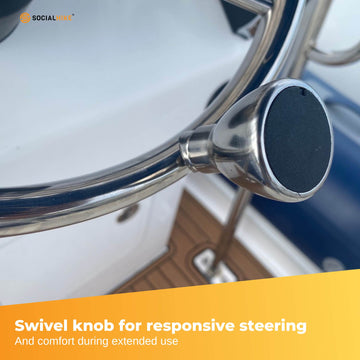 13.5" Stainless Steel Boat Steering Wheel – 5 Spoke with Spinner Knob