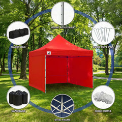 Wallaroo Gazebo Tent Marquee 3x3 PopUp Outdoor  Red